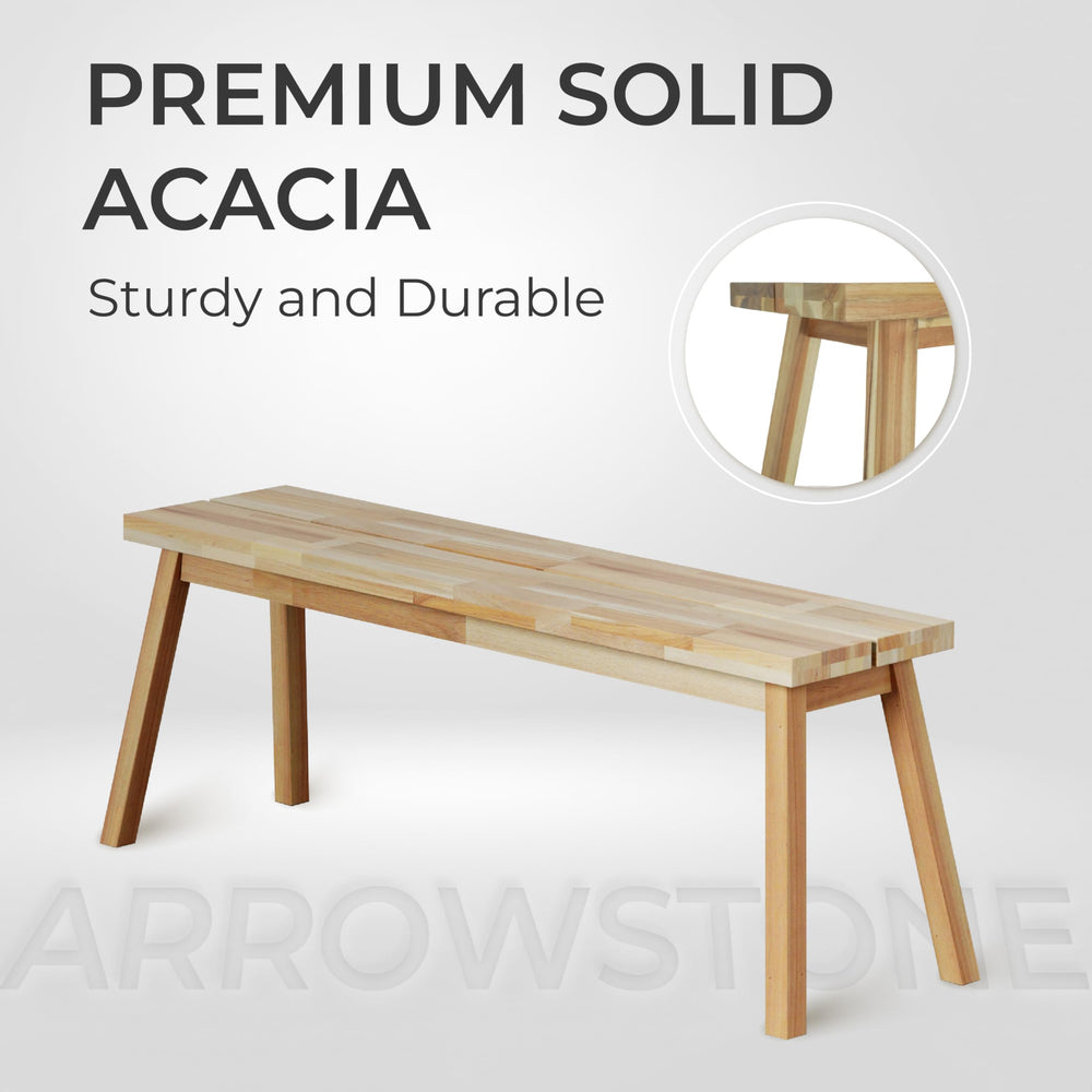 Solid Acacia Wooden Bench - From Where - 