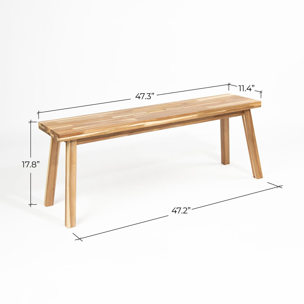 Solid Acacia Wooden Bench - From Where - 