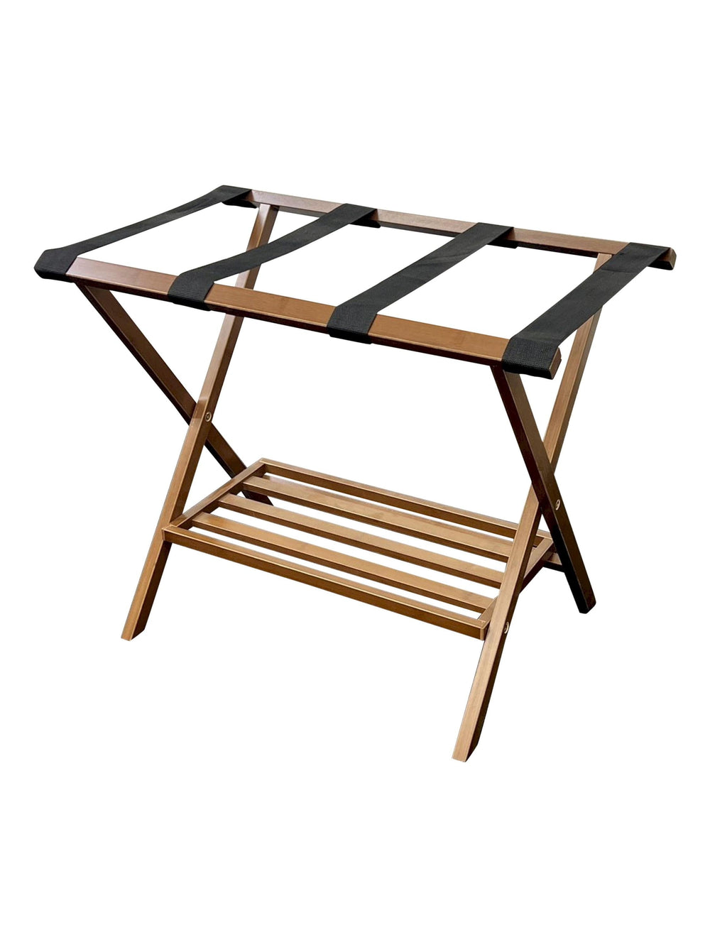 Solid Bamboo Luggage Rack in Caramel - From Where -