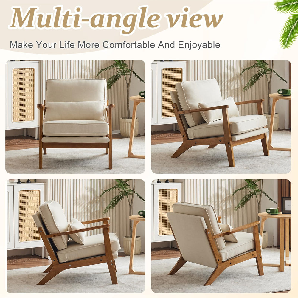 Solid Wood Armrests Accent Chair - From Where - 