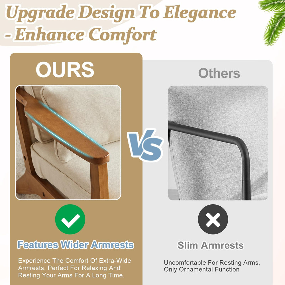 Solid Wood Armrests Accent Chair - From Where - 