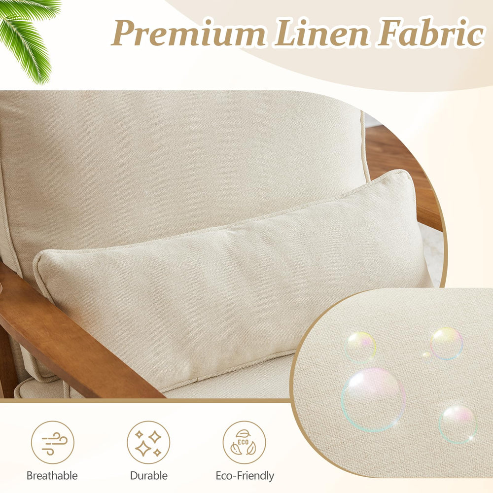 Solid Wood Armrests Accent Chair - From Where - 