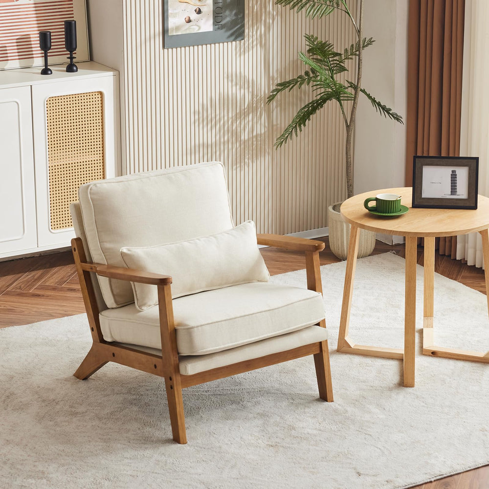 Solid Wood Armrests Accent Chair - From Where - 