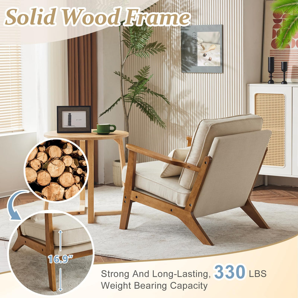 Solid Wood Armrests Accent Chair - From Where - 