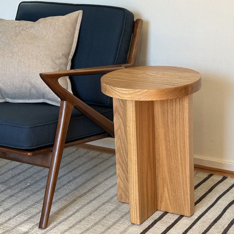 Solid Wood Cross Legs End Table - From Where - 