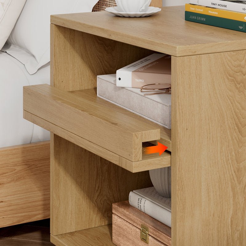 Solid Wood Rattan Nightstand - From Where - 