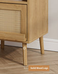 Solid Wood Rattan Nightstand - From Where - 