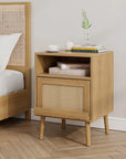 Solid Wood Rattan Nightstand - From Where - 