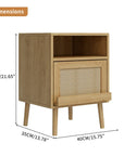 Solid Wood Rattan Nightstand - From Where - 
