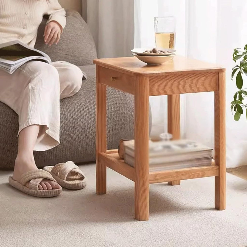 Solid Wood Rustic Side Table - From Where - 