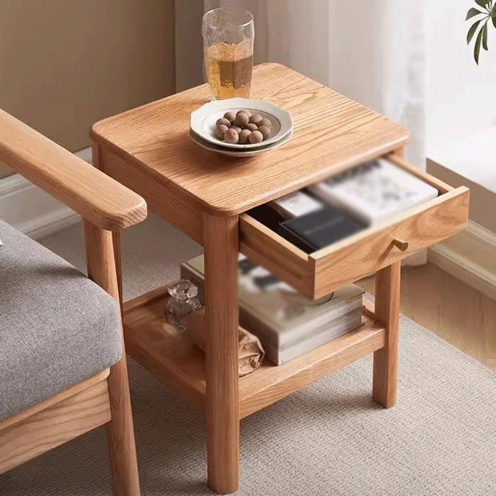 Solid Wood Rustic Side Table - From Where - 