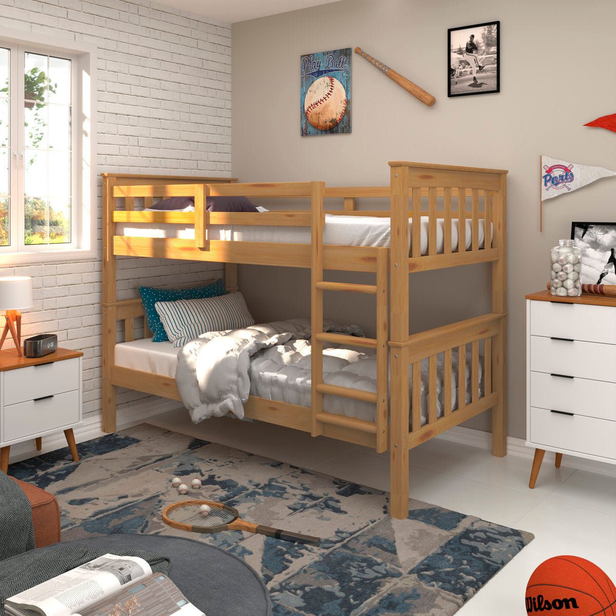 Solid Wood Twin - Over - Twin Bunk Bed - From Where - 