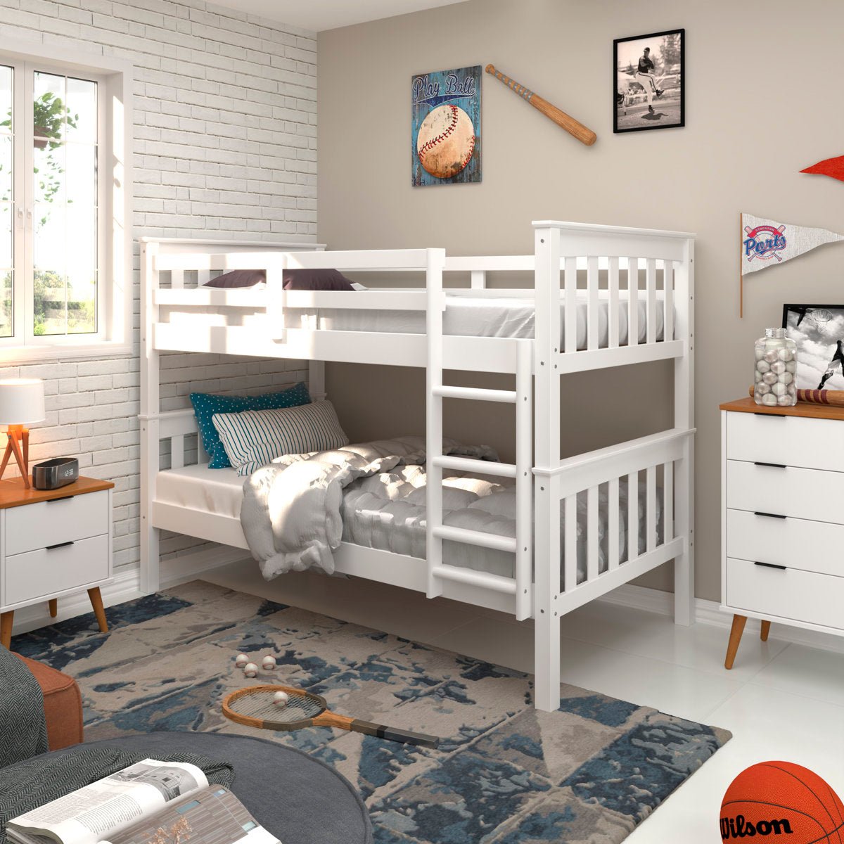 Solid Wood Twin - Over - Twin Bunk Bed - From Where - 