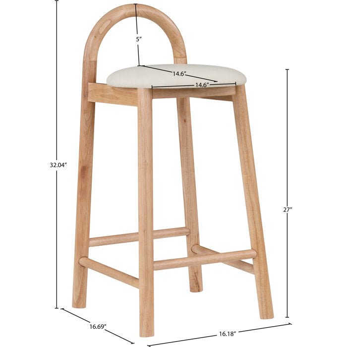 Solid Wood Upholstered Counter Stool - From Where - 