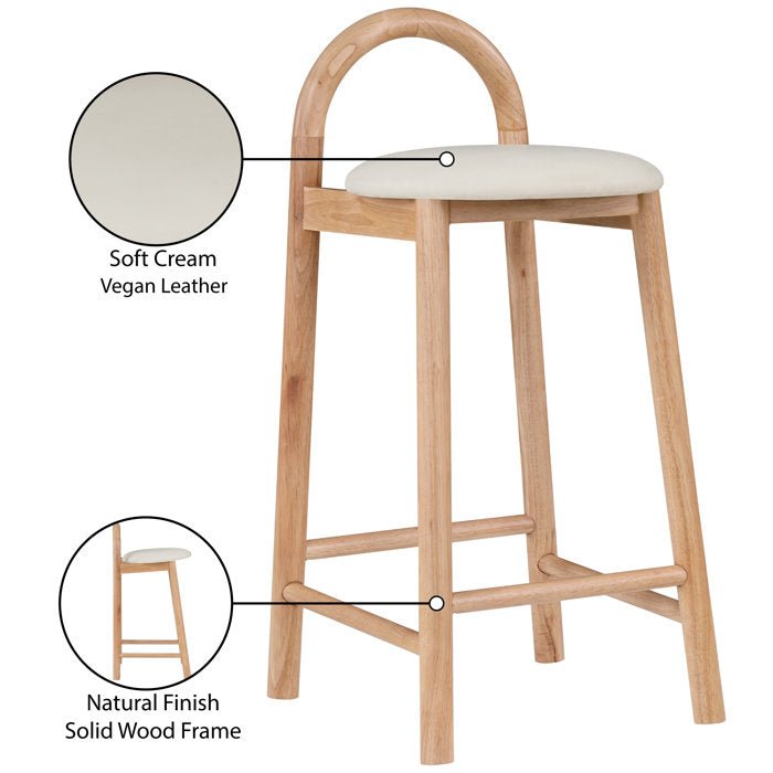 Solid Wood Upholstered Counter Stool - From Where - 