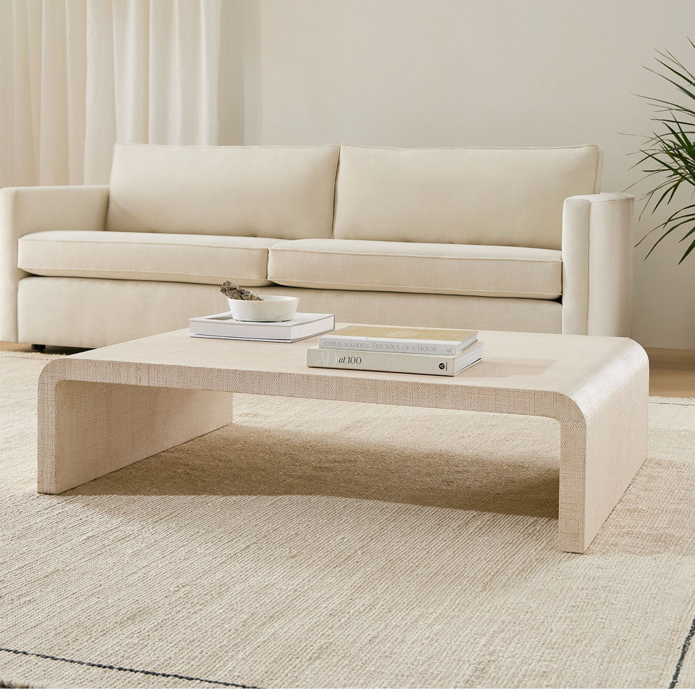 Solstice Painted Raffia Low Coffee Table (44"–50") - From Where Finds - 