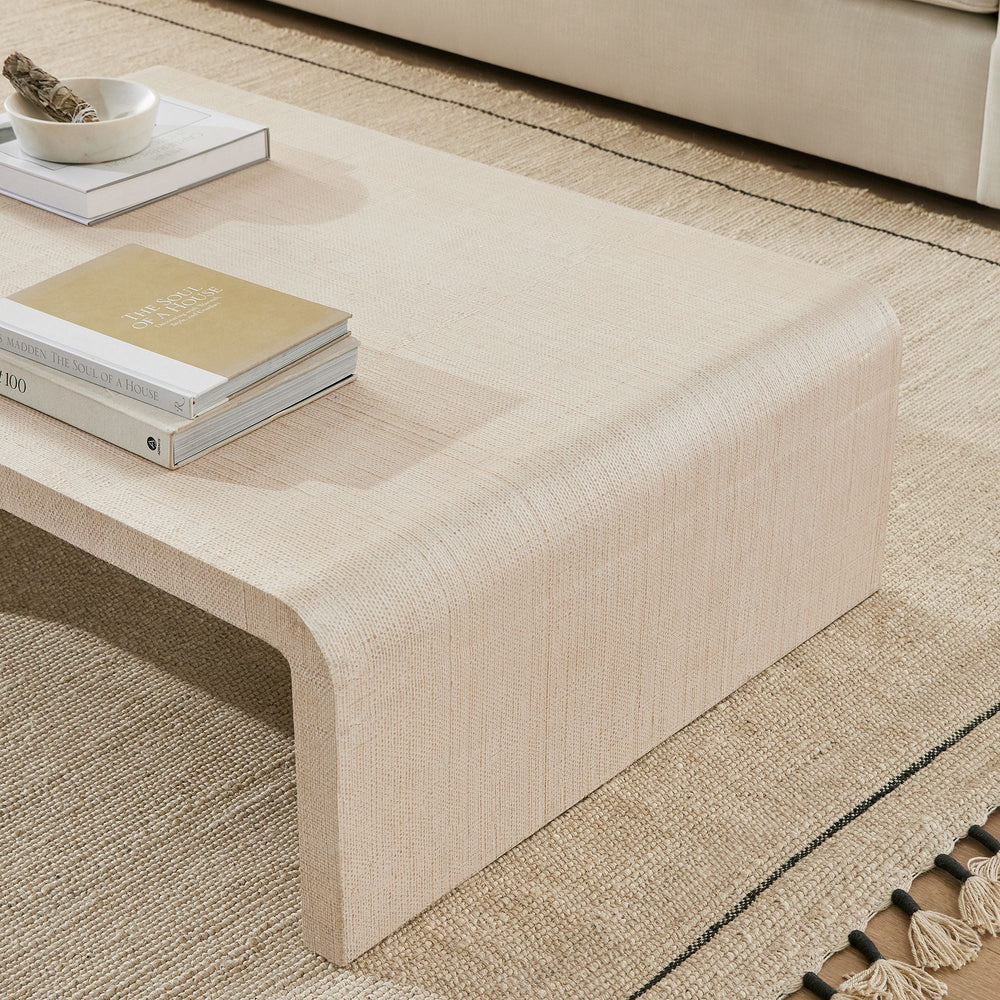 Solstice Painted Raffia Low Coffee Table (44"–50") - From Where Finds -