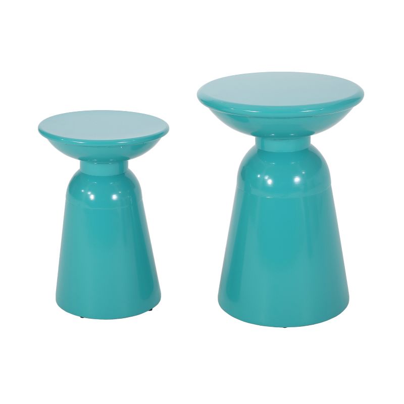 Soto Pedestal Iron Side Table (Set of 2) - From Where - 