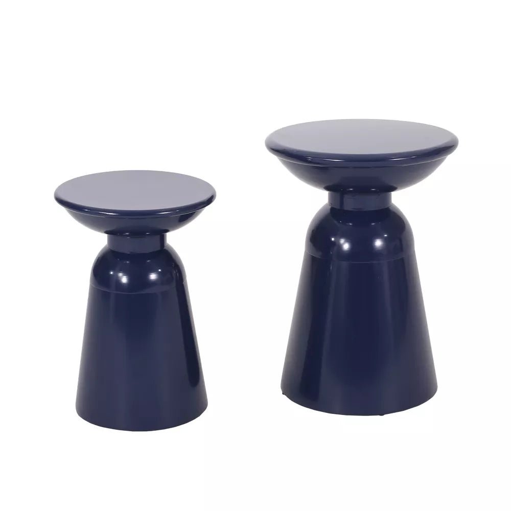 Soto Pedestal Iron Side Table (Set of 2) - From Where - 
