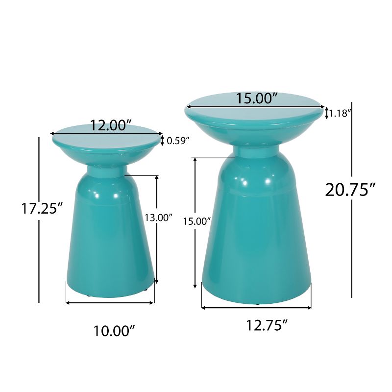 Soto Pedestal Iron Side Table (Set of 2) - From Where - 