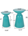 Soto Pedestal Iron Side Table (Set of 2) - From Where - 