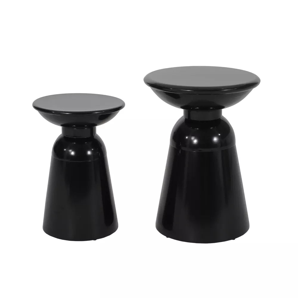 Soto Pedestal Iron Side Table (Set of 2) - From Where - 