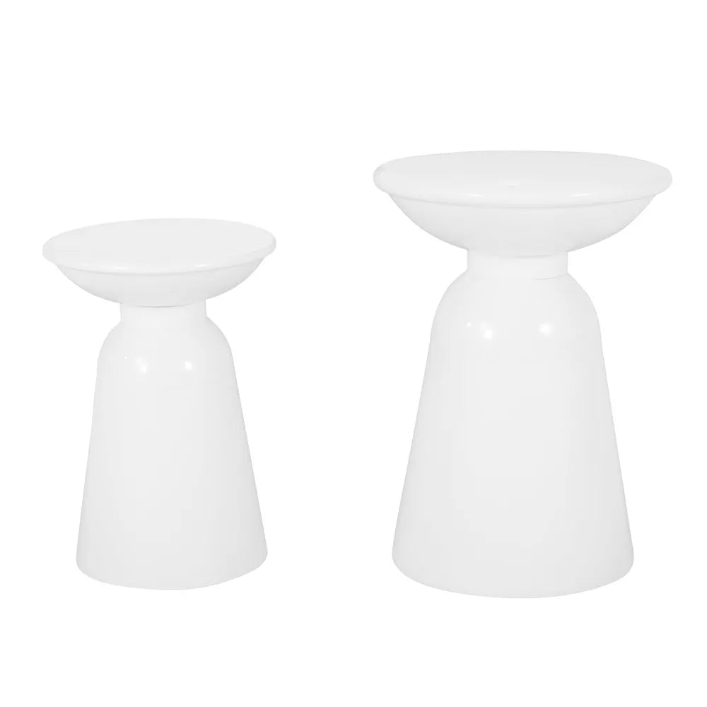 Soto Pedestal Iron Side Table (Set of 2) - From Where - 