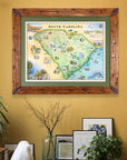 South Carolina State Hand - Drawn Map - From Where Finds - Map