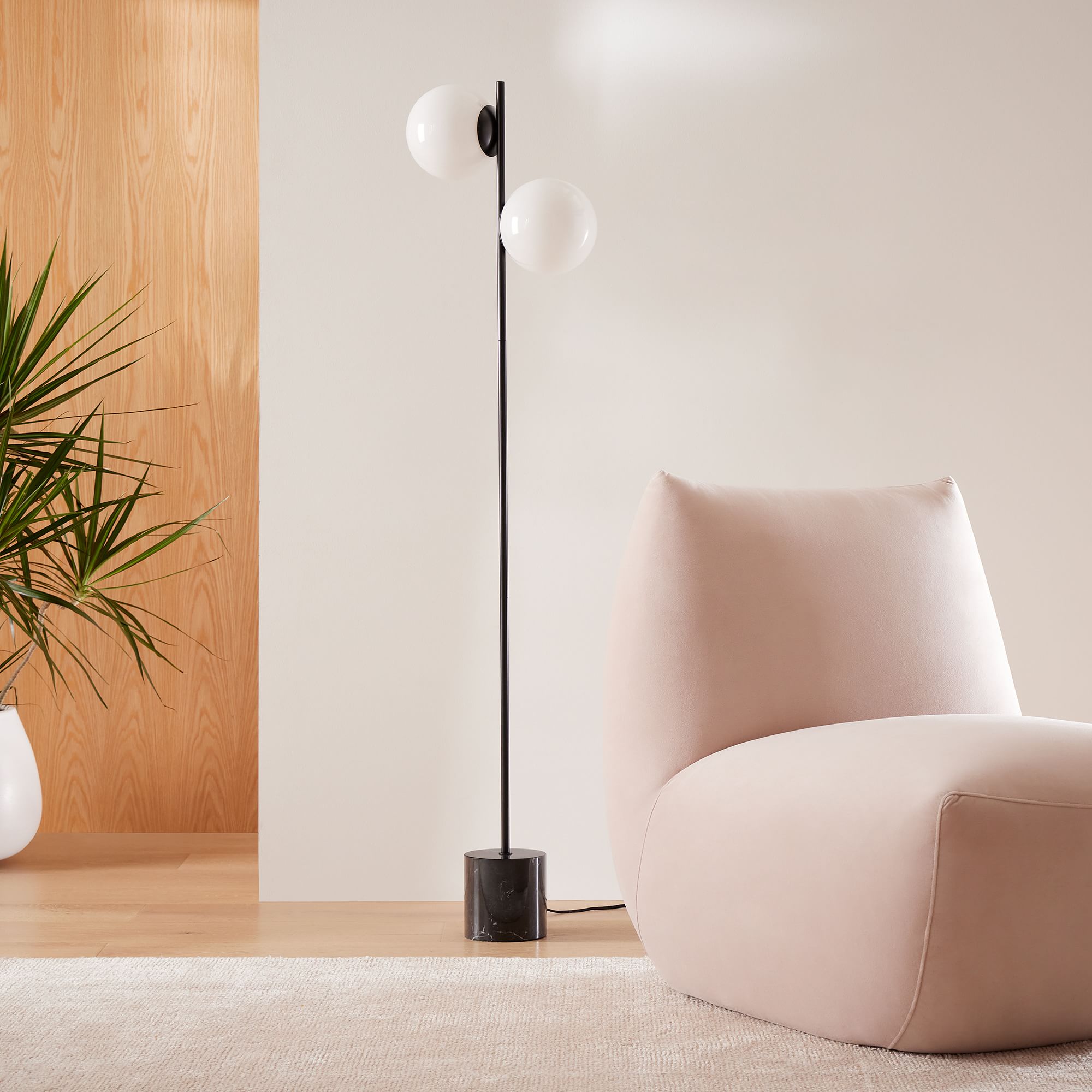 Sphere & Stem 2 - Light Floor Lamp (62") - From Where - 