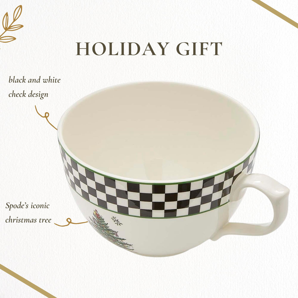 Spode Black White Jumbo Christmas Tree Mug - From Where Finds - 