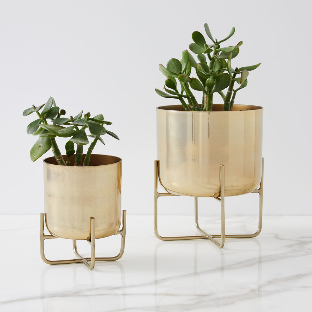 Spun Metal Tabletop Planters - From Where -