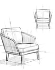 Square Contemporary Outdoor Conversation Chair - From Where - 