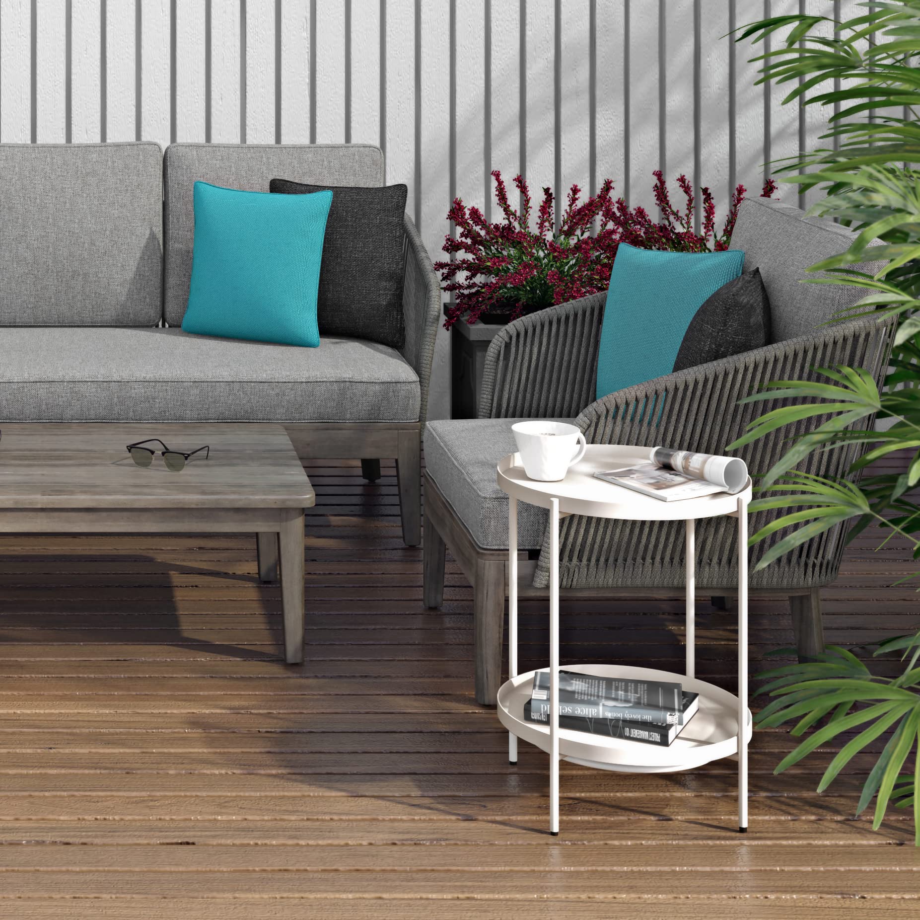Square Contemporary Outdoor Conversation Chair - From Where - 