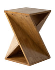 Square Solid Wood Pedestal Side Table - From Where - 