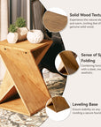 Square Solid Wood Pedestal Side Table - From Where - 