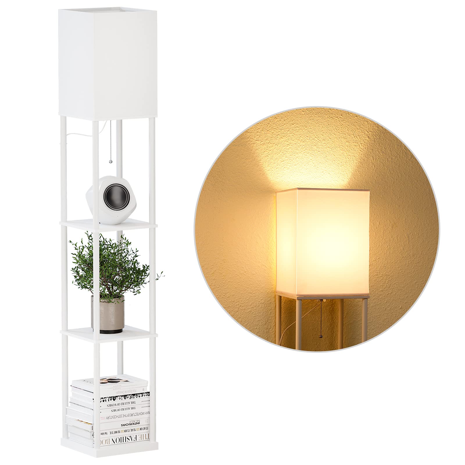 Square Standing Lamp with Shelves - From Where - 