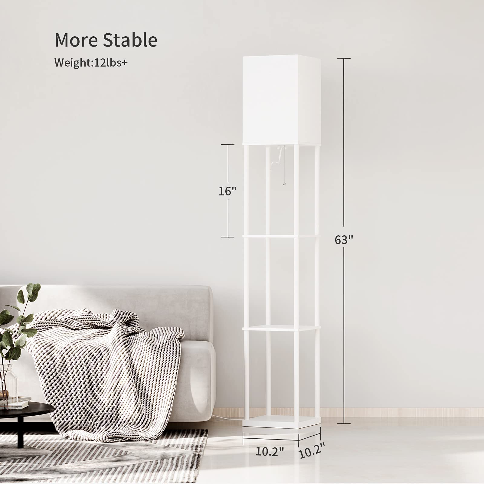 Square Standing Lamp with Shelves - From Where - 