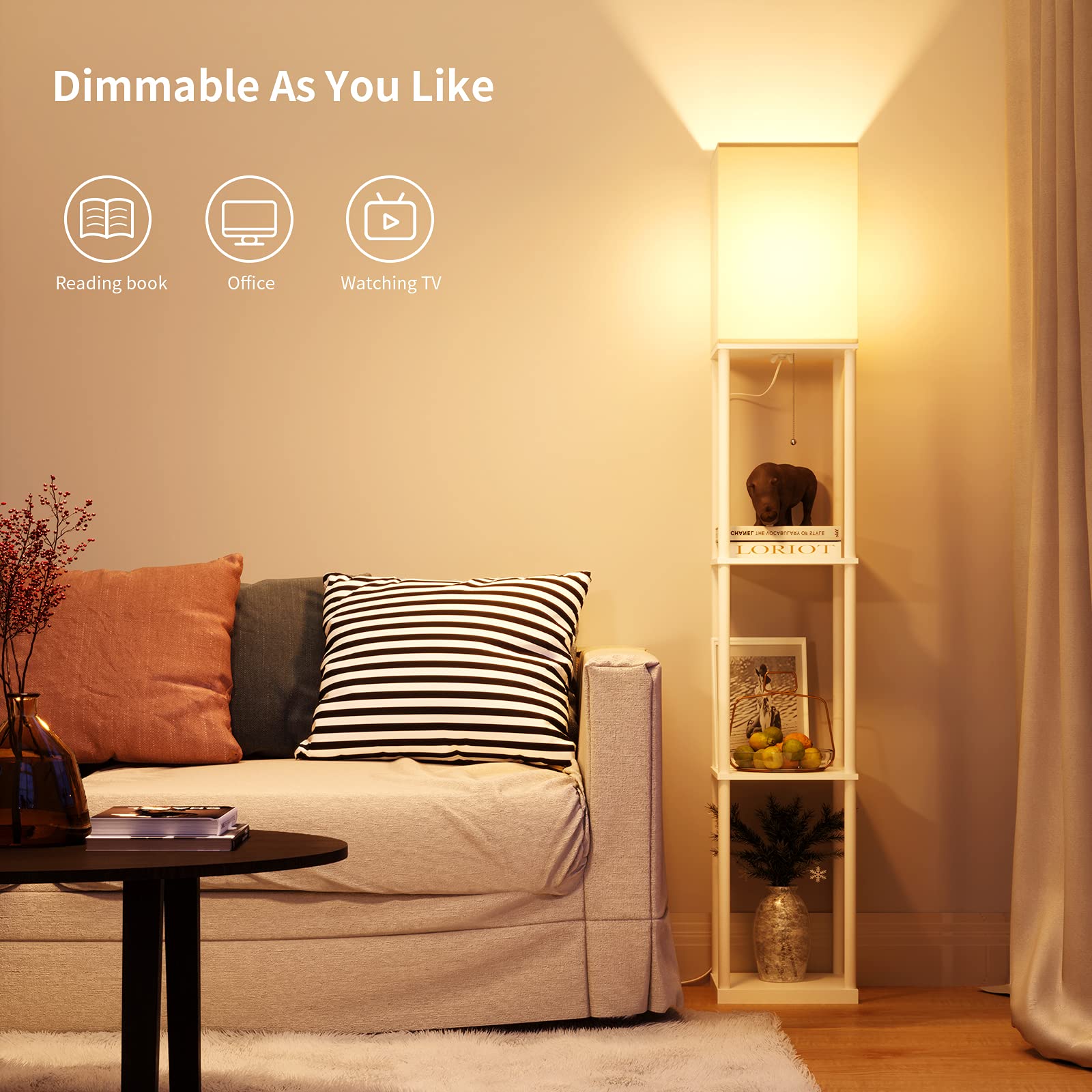 Square Standing Lamp with Shelves - From Where - 