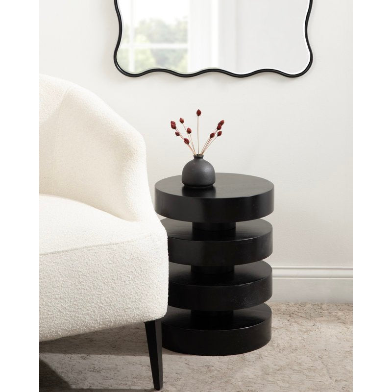 Stacked Solid Wood End Table - From Where - 