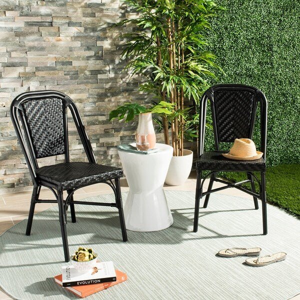 Stacking Black Side Chair Set of 2 - From Where - 