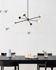 Staggered Glass 6 - Light Chandelier (37") - From Where - 