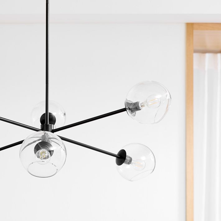 Staggered Glass 6 - Light Chandelier (37") - From Where - 