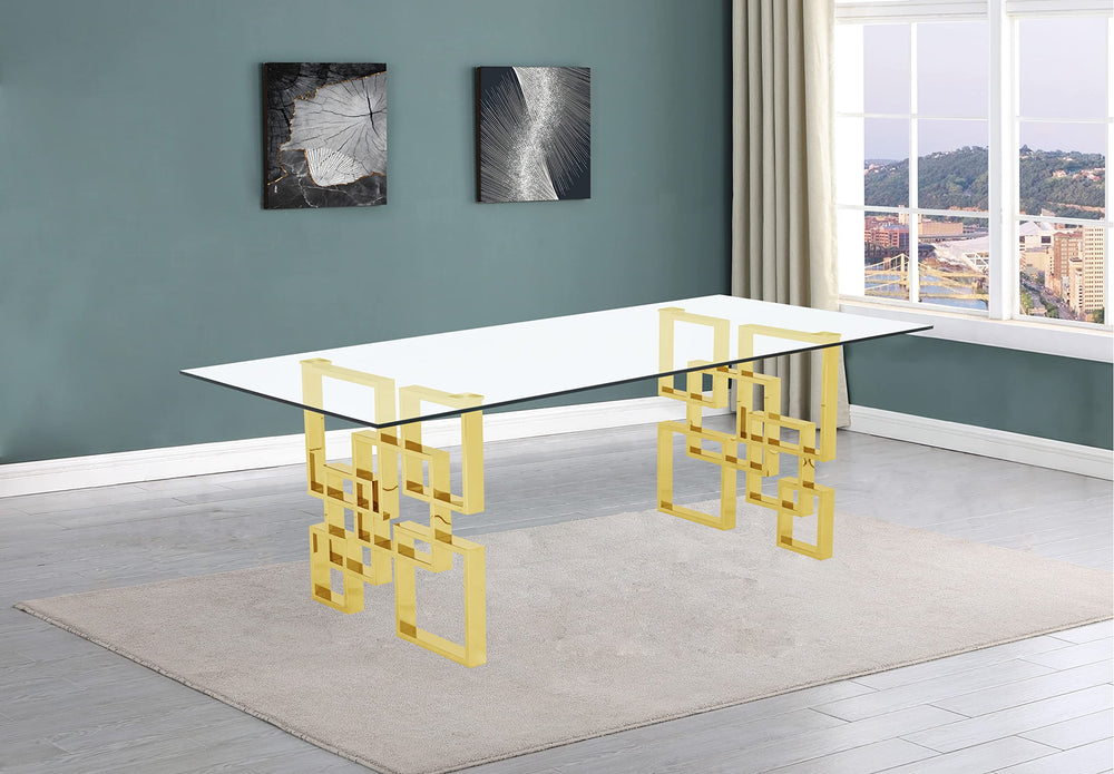 Stainless Gold Dining Table - From Where - 