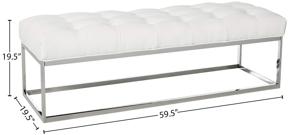 Stainless Steel Oversize Tufted Bench - From Where - 