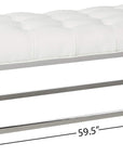 Stainless Steel Oversize Tufted Bench - From Where - 