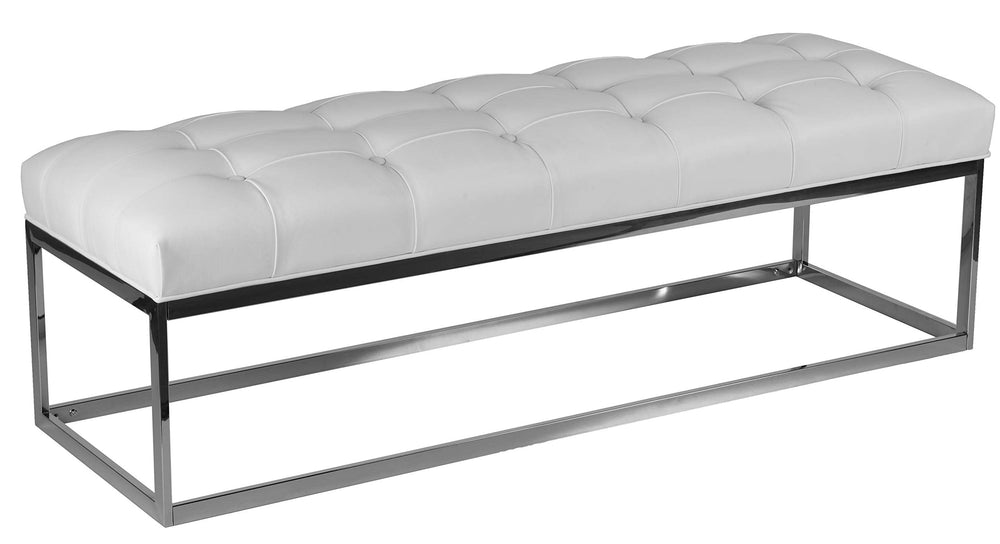 Stainless Steel Oversize Tufted Bench - From Where - 