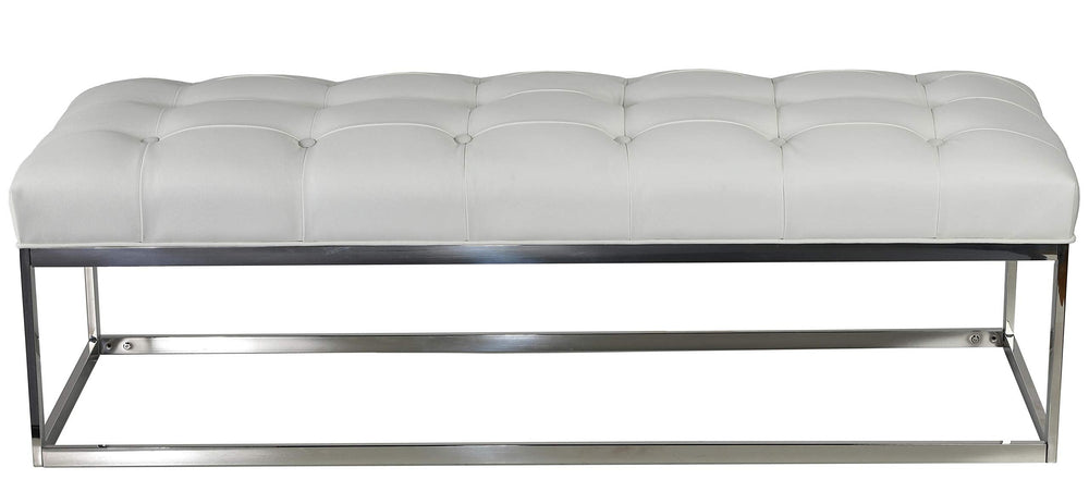 Stainless Steel Oversize Tufted Bench - From Where - 
