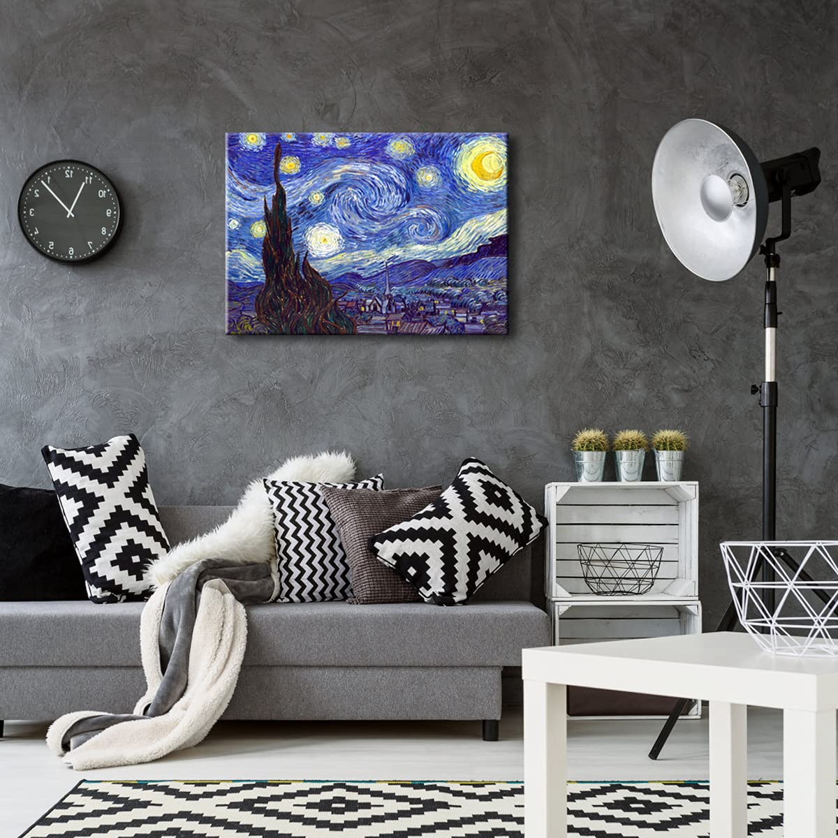 Starry Night Canvas Print Wall Art - From Where - 