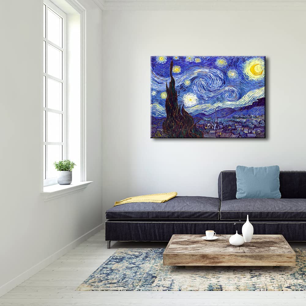 Starry Night Canvas Print Wall Art - From Where - 