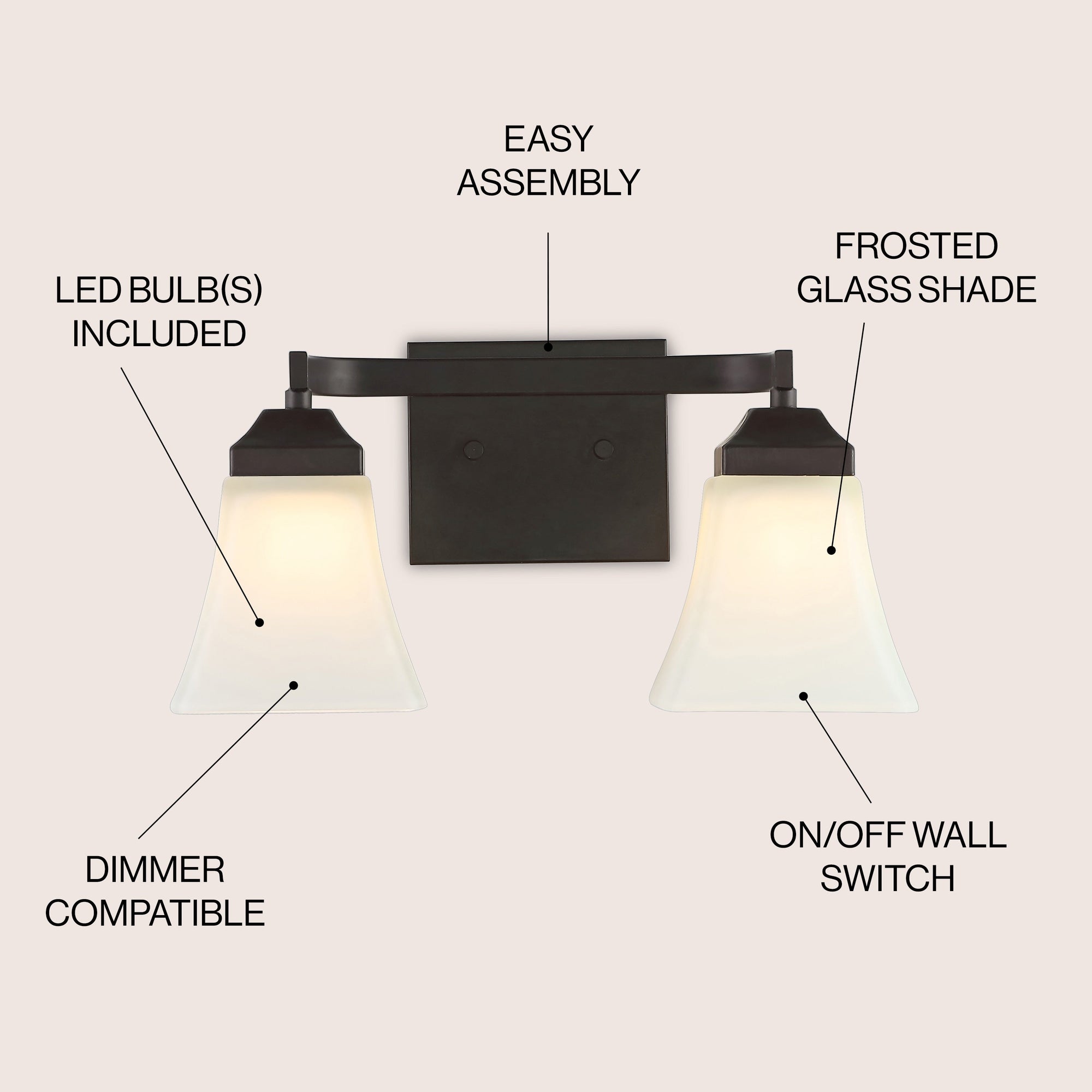 Staunton 2 - Light Iron Vanity Light - From Where - 